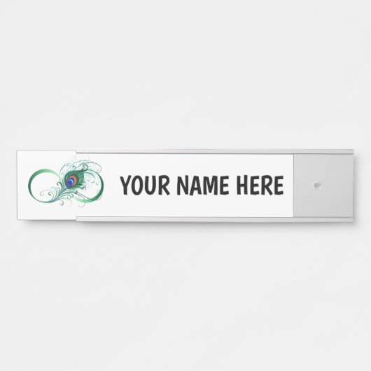 Infiniteitssymbool met Peacockdoether Deurbordje (Voorkant)