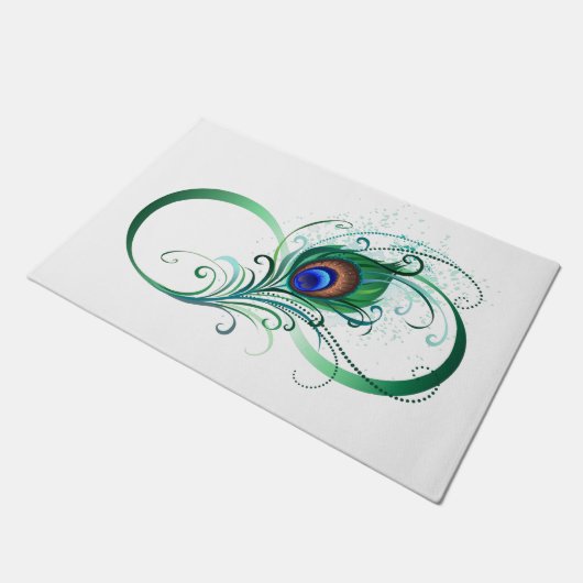 Infiniteitssymbool met Peacockdoether Deurmat (Schuin)