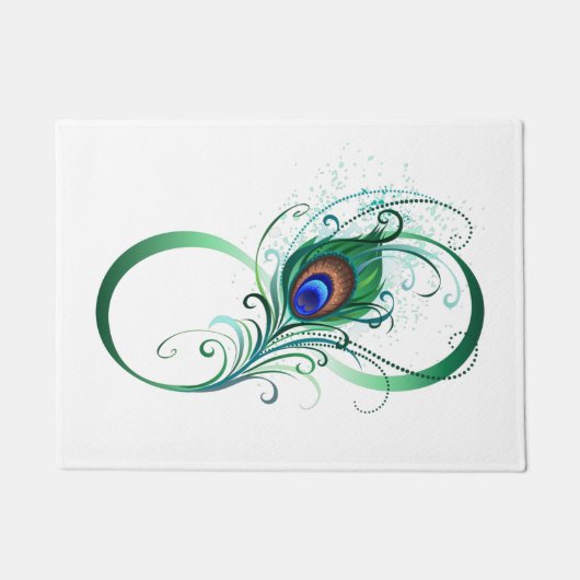 Infiniteitssymbool met Peacockdoether Deurmat (Voorkant)