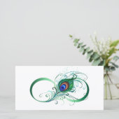 Infiniteitssymbool met Peacockdoether Feestdagenkaart (Staand voorkant)