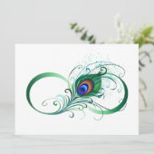 Infiniteitssymbool met Peacockdoether Feestdagenkaart (Staand voorkant)