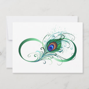 Infiniteitssymbool met Peacockdoether Feestdagenkaart