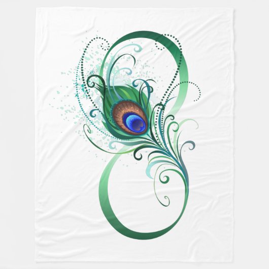 Infiniteitssymbool met Peacockdoether Fleece Deken (Voorkant)