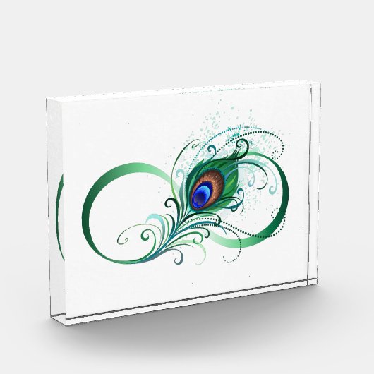 Infiniteitssymbool met Peacockdoether Fotoblokken (Links)