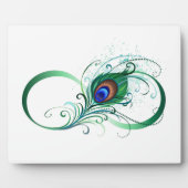Infiniteitssymbool met Peacockdoether Fotoplaat (Voorkant)