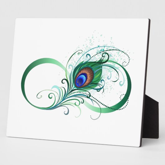 Infiniteitssymbool met Peacockdoether Fotoplaat (Zijkant)