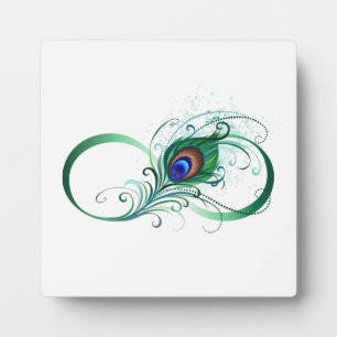 Infiniteitssymbool met Peacockdoether Fotoplaat