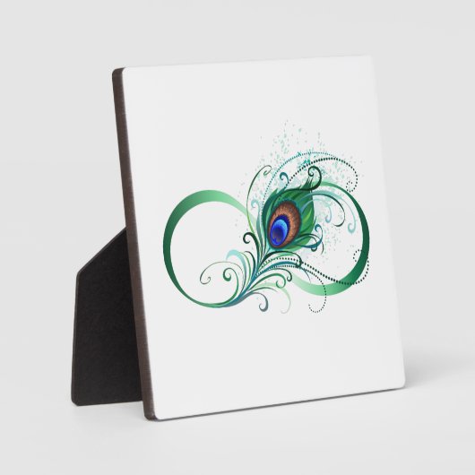 Infiniteitssymbool met Peacockdoether Fotoplaat (Voorkant)