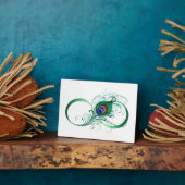 Infiniteitssymbool met Peacockdoether Fotoplaat (Zijkant)