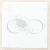 Infiniteitssymbool met Peacockdoether Glazen Onderzetter (Achterkant)