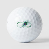 Infiniteitssymbool met Peacockdoether Golfballen (Voorkant)