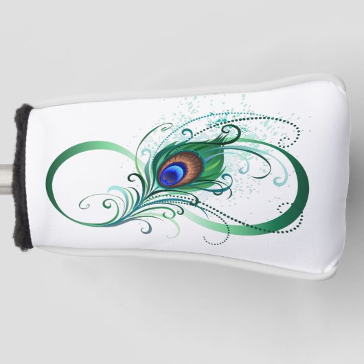 Infiniteitssymbool met Peacockdoether Golfheadcover (Voorkant)