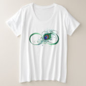 Infiniteitssymbool met Peacockdoether Grote Maat T-shirt (Design voorkant)