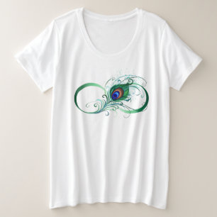 Infiniteitssymbool met Peacockdoether Grote Maat T-shirt
