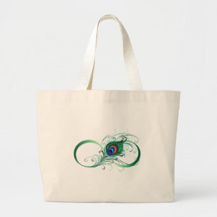 Infiniteitssymbool met Peacockdoether Grote Tote Bag