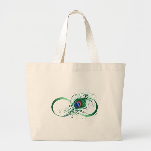 Infiniteitssymbool met Peacockdoether Grote Tote Bag (Voorkant)