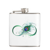 Infiniteitssymbool met Peacockdoether Heupfles (Voorkant)