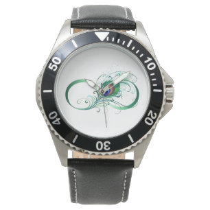 Infiniteitssymbool met Peacockdoether Horloge