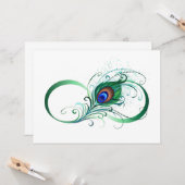 Infiniteitssymbool met Peacockdoether Kaart (Voorkant / Achterkant in situ)