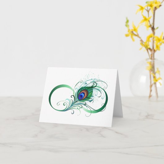 Infiniteitssymbool met Peacockdoether Kaart (Gele Bloem)
