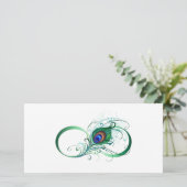 Infiniteitssymbool met Peacockdoether Kaart (Staand voorkant)