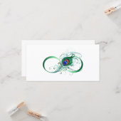 Infiniteitssymbool met Peacockdoether Kaart (Voorkant / Achterkant in situ)