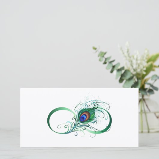 Infiniteitssymbool met Peacockdoether Kaart (Staand voorkant)