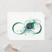 Infiniteitssymbool met Peacockdoether Kaart (Voorkant / Achterkant in situ)