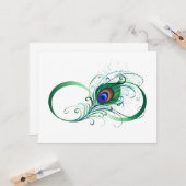 Infiniteitssymbool met Peacockdoether Kaart (Voorkant / Achterkant in situ)