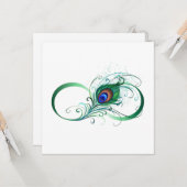 Infiniteitssymbool met Peacockdoether Kaart (Voorkant / Achterkant in situ)