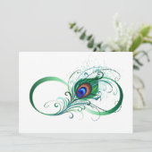 Infiniteitssymbool met Peacockdoether Kaart (Staand voorkant)