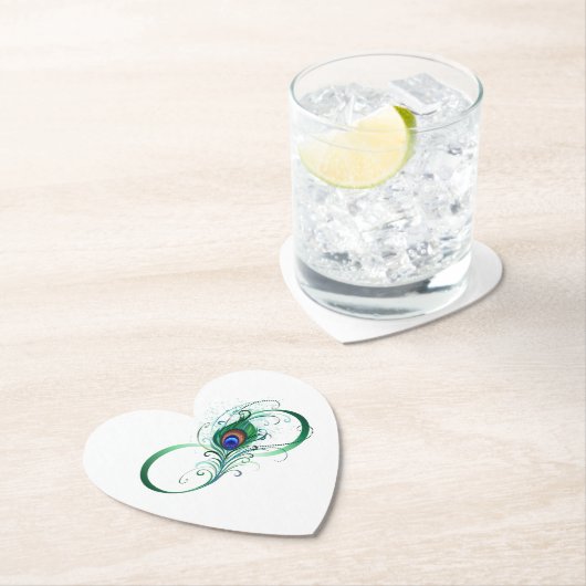 Infiniteitssymbool met Peacockdoether Kartonnen Onderzetters (Insitu)