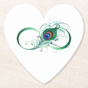 Infiniteitssymbool met Peacockdoether Kartonnen Onderzetters