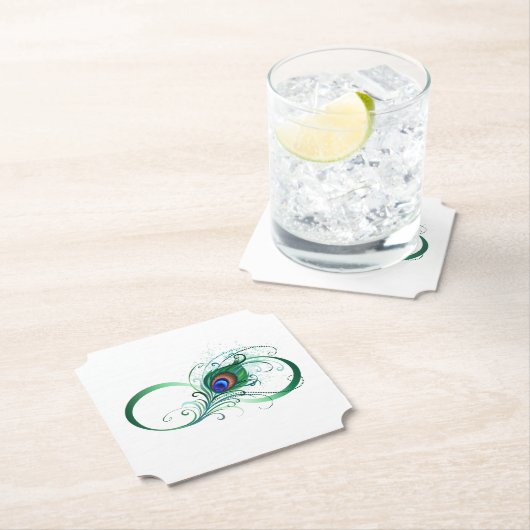 Infiniteitssymbool met Peacockdoether Kartonnen Onderzetters (Insitu)