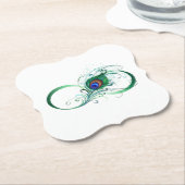 Infiniteitssymbool met Peacockdoether Kartonnen Onderzetters (Gekanteld)