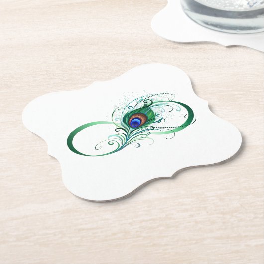 Infiniteitssymbool met Peacockdoether Kartonnen Onderzetters (Gekanteld)