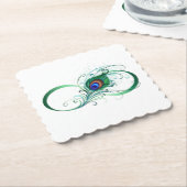 Infiniteitssymbool met Peacockdoether Kartonnen Onderzetters (Gebogen)