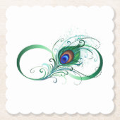 Infiniteitssymbool met Peacockdoether Kartonnen Onderzetters (Voorkant)