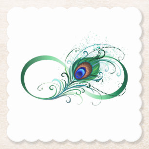 Infiniteitssymbool met Peacockdoether Kartonnen Onderzetters