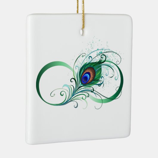 Infiniteitssymbool met Peacockdoether Keramisch Ornament (Rechts)