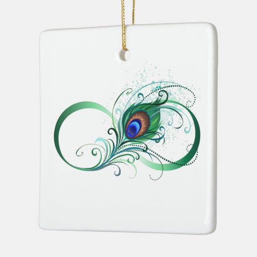 Infiniteitssymbool met Peacockdoether Keramisch Ornament (Links)