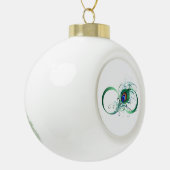 Infiniteitssymbool met Peacockdoether Keramische Bal Ornament (Links)