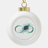 Infiniteitssymbool met Peacockdoether Keramische Bal Ornament (Voorkant)