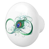 Infiniteitssymbool met Peacockdoether Keramische Knop (Rechts)