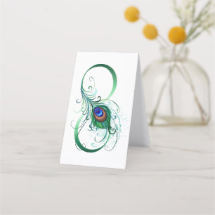 Infiniteitssymbool met Peacockdoether Klantenkaartje