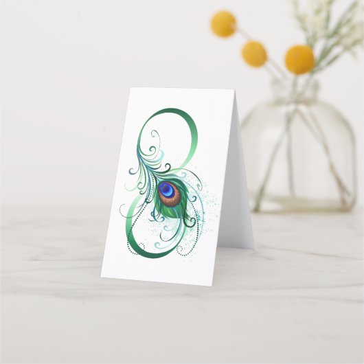 Infiniteitssymbool met Peacockdoether Klantenkaartje (Voorkant)