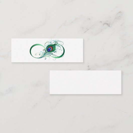 Infiniteitssymbool met Peacockdoether Klantenkaartje (Voorkant / Achterkant)