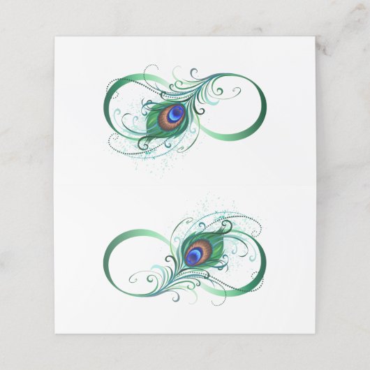 Infiniteitssymbool met Peacockdoether Klantenkaartje (Buitenkant ongevouwen)