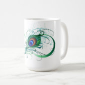 Infiniteitssymbool met Peacockdoether Koffiemok (Voorkant rechts)