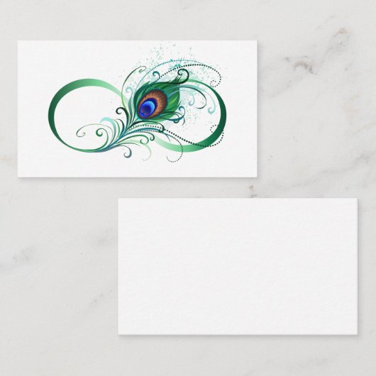 Infiniteitssymbool met Peacockdoether Kortingskaartje (Voorkant / Achterkant)